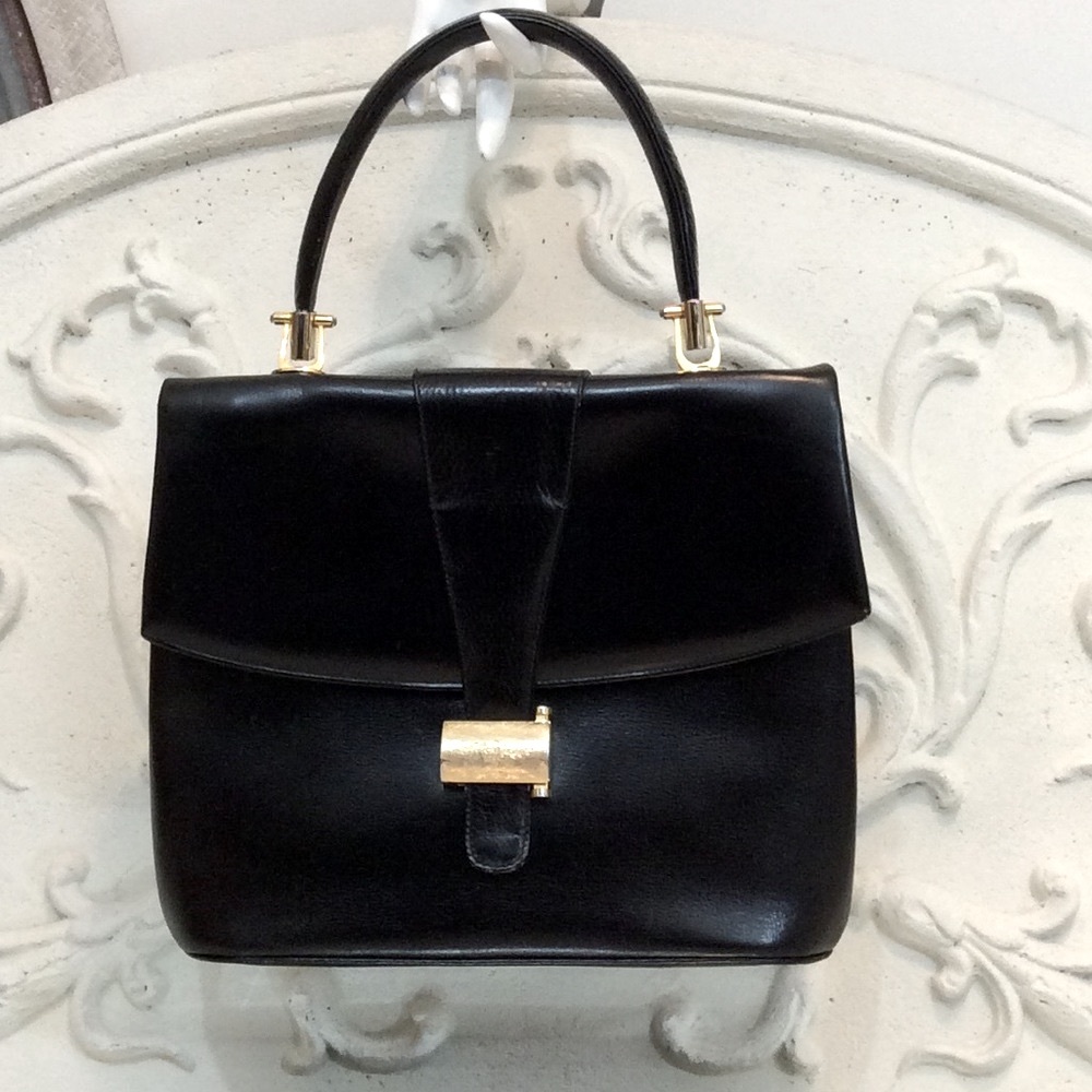 VINTAGE Leather Top Handle Satchel Purse Handbag